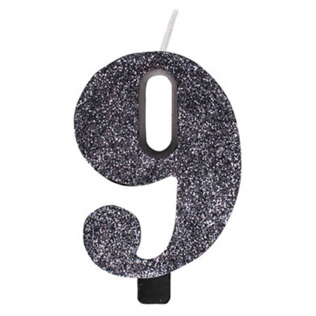 Candelina 9.5cm Nero Bio Glitter N.9 Bio Glitter Nero 9.5cm