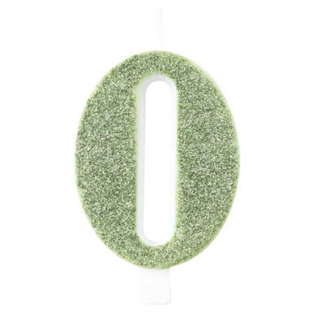 Candelina 9.5cm Verde Salvia Bio Glitter N.0 Bio Glitter Verde Salvia 9.5cm
