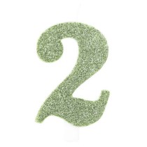 Candelina 9.5cm Verde Salvia Bio Glitter N.2 Bio Glitter Verde Salvia 9.5cm