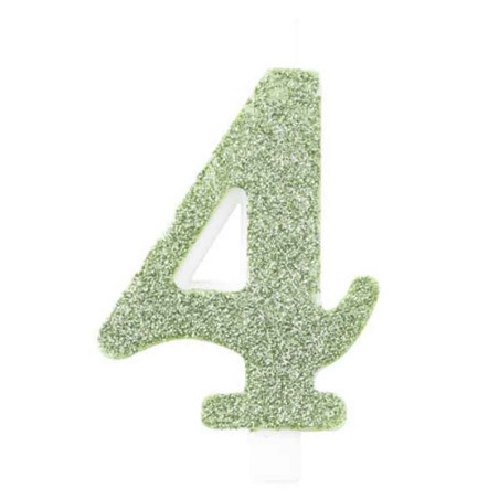 Candelina 9.5cm Verde Salvia Bio Glitter N.4 Bio Glitter Verde Salvia 9.5cm