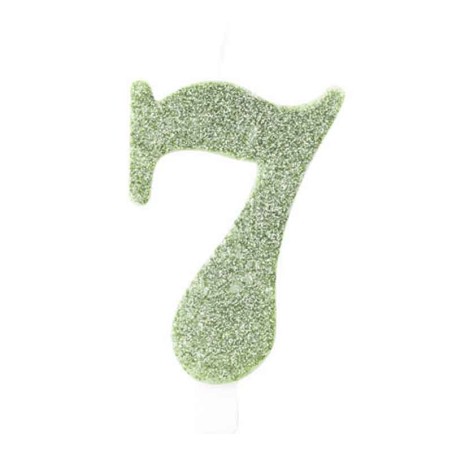 Candelina 9.5cm Verde Salvia Bio Glitter N.7 Bio Glitter Verde Salvia 9.5cm