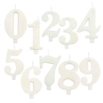 Candelina 9.5cm Bianco Bio Glitter N.0 Bio Glitter Bianco 9.5cm