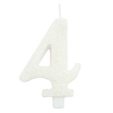 Candelina 9.5cm Bianco Bio Glitter N.4 Bio Glitter Bianco 9.5cm