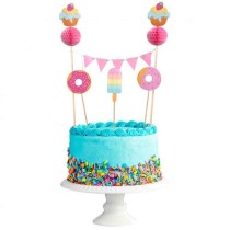 Cake Topper a Tema Dolci 4pz Addobbi e Palloncini Tema Dolci