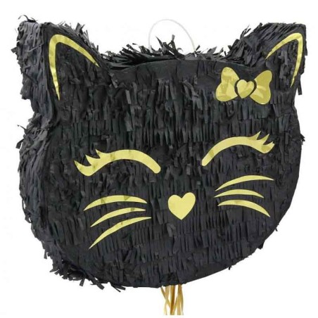 Pignatta in Cartoncino Rigido sagomata Gatto Nero "Pinata" Pignatte Fantasia