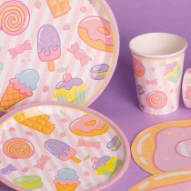 Tovagliolo di Carta Ø33cm sagomato Ciambella "Sweety" 16pz Dolci "Sweet"
