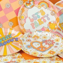 Bicchiere di Carta 250ml Hippie "Groovy Party" 6pz Festa Tema Hippie