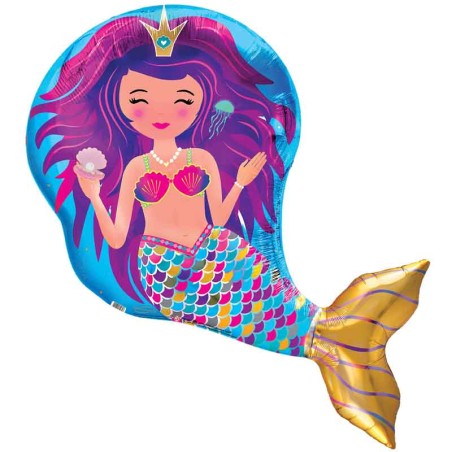 Palloncino in Foil 35" Super Shape Sirena Iridescente Palloncini in Foil Oaktree