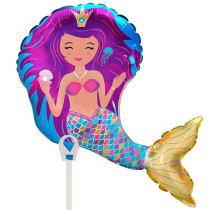 Palloncino in Foil 14" Mini Shape Sirena Iridescente Palloncini in Foil Oaktree