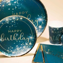 Piatto di Carta 18cm Happy Birthday Glamour 6pz Happy Birthday Glamour
