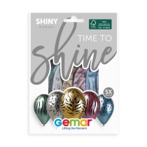 Palloncino in Lattice 13" GBS120 Shiny Assortito con Stampa Safari 5pz Giungla Party
