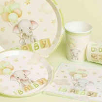Piatto di Carta 22cm Elefantino "Baby Elephant" 6pz Baby Shower