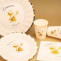 Piatto di Carta 25cm Comunione e Cresima 6pz Prima Comunione e Cresima