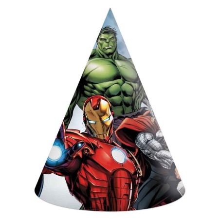 Cappellino a Cono in Carta con Avengers Infinity Stones 6pz Avengers