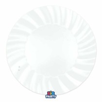 Piatto di Carta 25cm Smerlato Wavy Bianco 6pz Bianco "White"