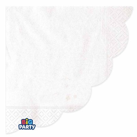 Tovagliolo di Carta Ø33cm Smerlato Wavy Bianco 16pz Bianco "White"