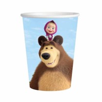 Bicchiere di Carta 250ml con Masha e Orso 8pz Masha e Orso