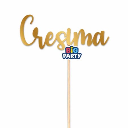 Mini Cake Topper di Carta 15cm Oro Sagomato Cresima Santa Cresima