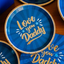 Piatto di Carta 22cm Papà "Love You Daddy" 6pz Tavola e Decorazioni Papà