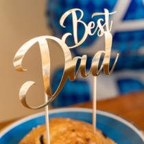 Mini Cake Topper di Carta 15cm Oro sagomato "Best Dad" Tavola e Decorazioni Papà