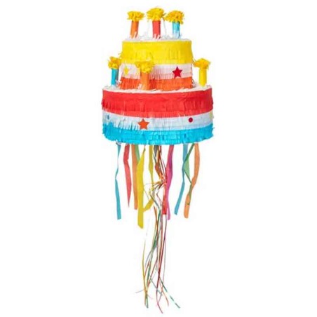 Pignatta in Cartoncino Rigido sagomata Torta a Piani "Pinata" Pignatte Fantasia