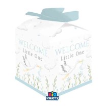 Mini Box Porta Confetti Cicogna Celeste "Welcome Little One Blue" 10pz Welcome Little One Blue