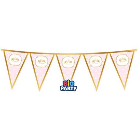 Festone Bandierina Principessa Rosa 2mt Nascita Principessa