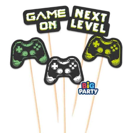 Mini Cake Topper di Carta Videogame 5pz Videogame