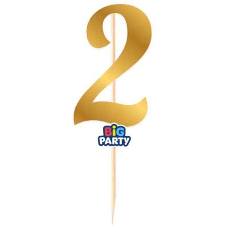 Mini Cake Topper di Carta 15cm Oro Metallizzato Sagomato N.2 Picks e Topper Eventi