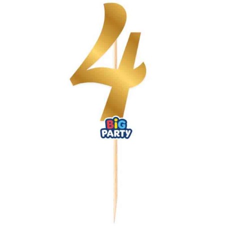 Mini Cake Topper di Carta 15cm Oro Metallizzato Sagomato N.4 Picks e Topper Eventi