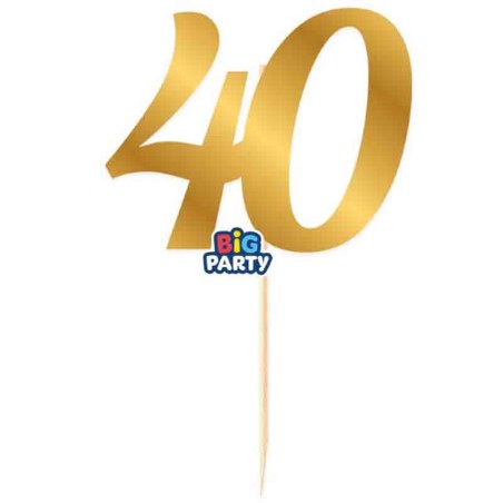 Mini Cake Topper di Carta 15cm Oro Metallizzato Sagomato N.40 Picks e Topper Eventi