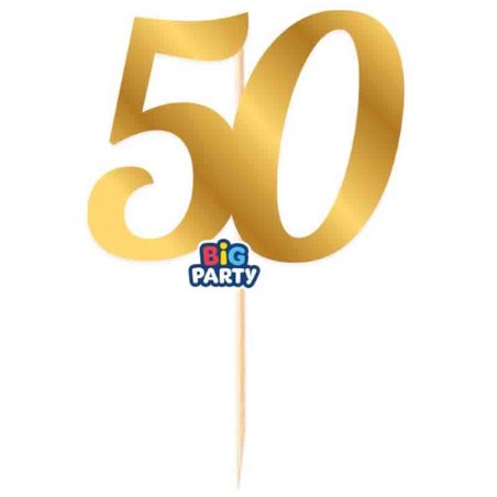 Mini Cake Topper di Carta 15cm Oro Metallizzato Sagomato N.50 Picks e Topper Eventi