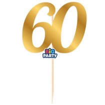 Mini Cake Topper di Carta 15cm Oro Metallizzato Sagomato N.60 Picks e Topper Eventi