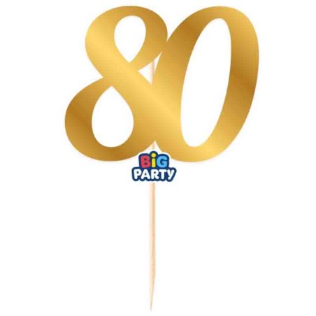 Mini Cake Topper di Carta 15cm Oro Metallizzato Sagomato N.80 Picks e Topper Eventi