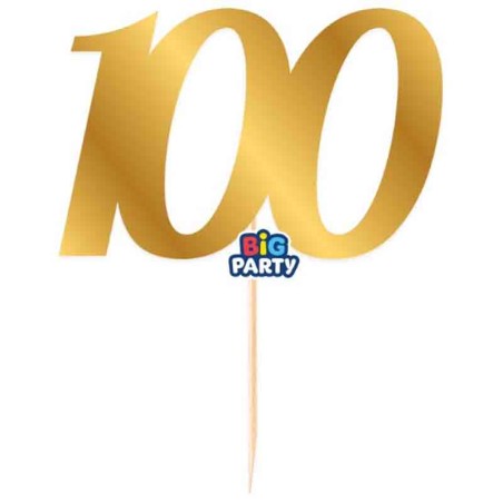 Mini Cake Topper di Carta 15cm Oro Metallizzato Sagomato N.100 Picks e Topper Eventi