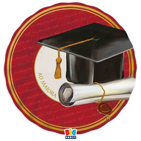 Piatto di Carta 25cm Laurea "Ad Maiora" 6pz Tavola Laurea
