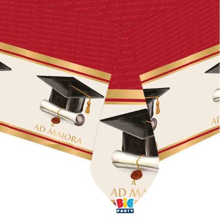 Tovaglia di Plastica 140x270cm per Laurea "Ad Maiora" Tavola Laurea