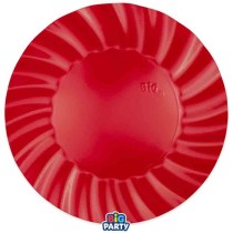 Piatto di Carta 30cm Smerlato Wavy Rosso 6pz Rosso "Red"