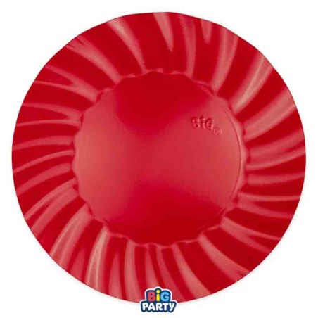 Piatto di Carta 25cm Smerlato Wavy Rosso 6pz Rosso "Red"