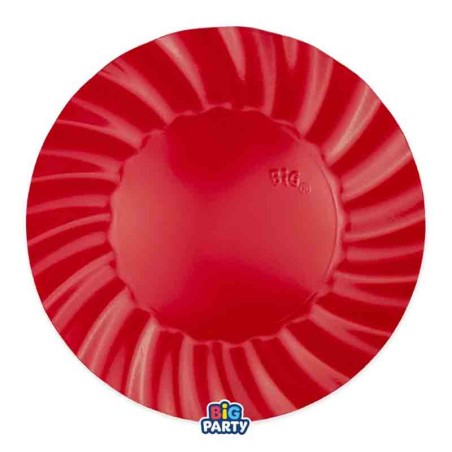 Piatto di Carta 20cm Smerlato Wavy Rosso 6pz Rosso "Red"