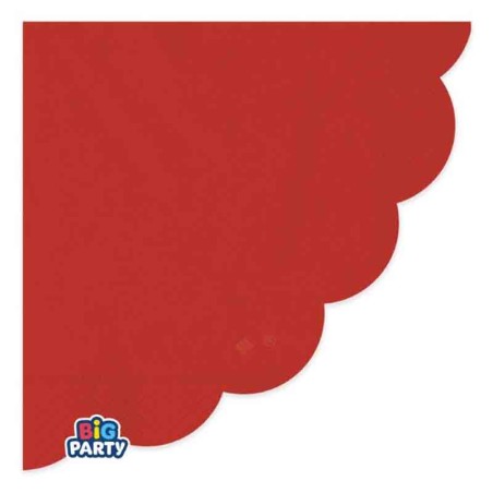 Tovagliolo di Carta Ø33cm Smerlato Wavy Rosso 16pz Rosso "Red"