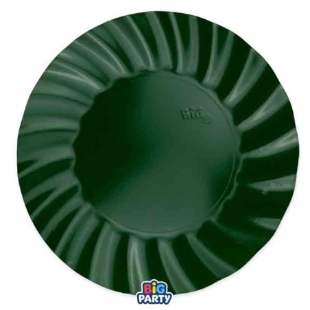 Piatto di Carta 25cm Smerlato Wavy Verde Foresta 6pz Verde Scuro "Dark Green"