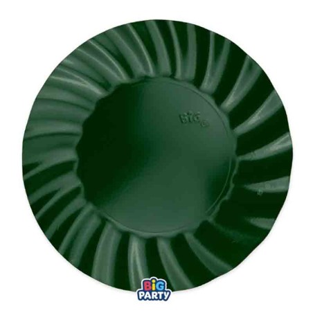 Piatto di Carta 20cm Smerlato Wavy Verde Foresta 6pz Verde Scuro "Dark Green"