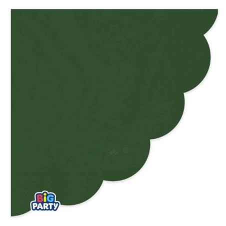 Tovagliolo di Carta Ø33cm Smerlato Wavy Verde Foresta 16pz Verde Scuro "Dark Green"