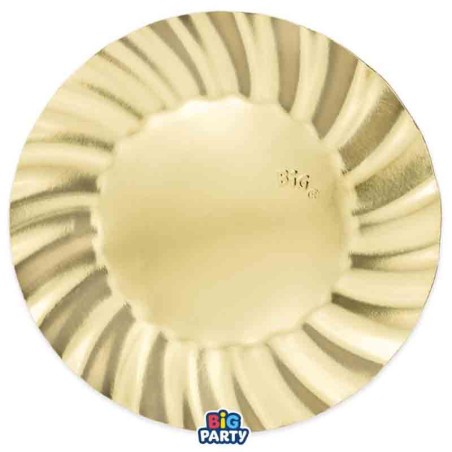 Piatto di Carta 30cm Smerlato Wavy Oro Metallizzato 6pz Oro "Gold"