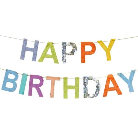 Festone Happy Birthday con Frange Multicolor 2mt Festoni Buon Compleanno