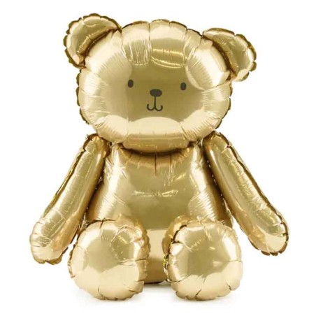 Palloncino in Foil 21" Standup Orsetto Oro Metallizzato Nascita e Battesimo