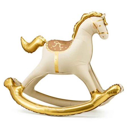 Palloncino in Foil 47" Standup Cavallo a Dondolo Satinato Nascita e Battesimo