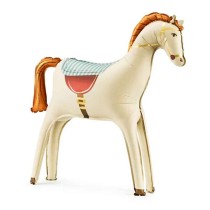 Palloncino in Foil 35" Standup sagomato Cavallo Crema Festa Tema Cavallo "Horse"