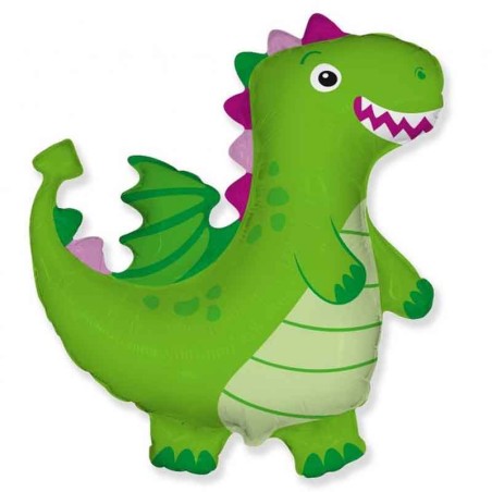 Palloncino in Foil 14" Mini Shape Drago Verde "Dragon" Draghi e Dinosauri